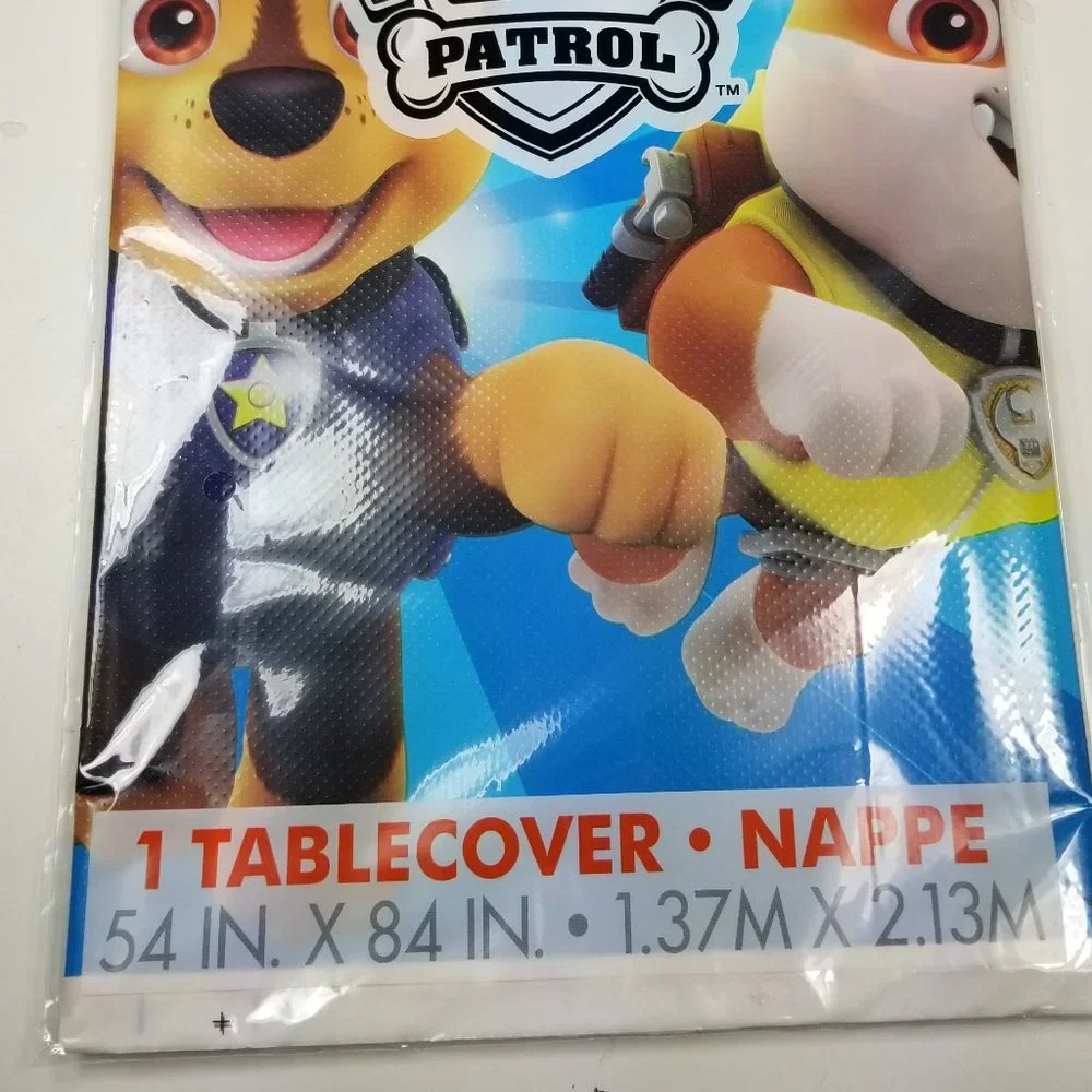 Paw Patrol Birthday set plates, bags, napkins, tablecloth, birthday banner